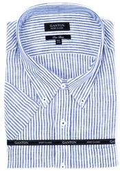 GANTON SHORT SLEEVE LINEN SHIRT-clearance-sale-Digbys Menswear